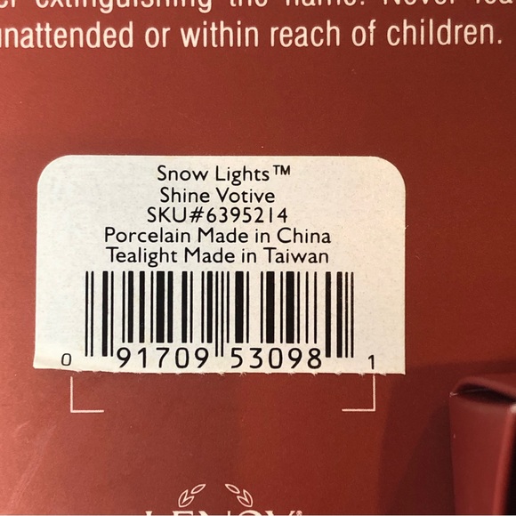 Lenox “Shine” Porcelain Snow Light Votive Tealight Candle Holder Collectible NIB - Picture 6 of 8